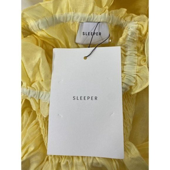 Sleeper Womens Michelin Linen Dress Small Yellow - Picture 6 of 12